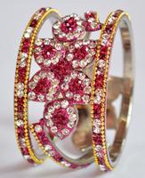 Red&white leaf shape bangles