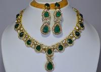Youthful delight green kundan necklace