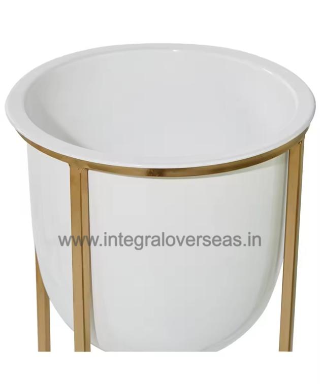 Metal White Planter