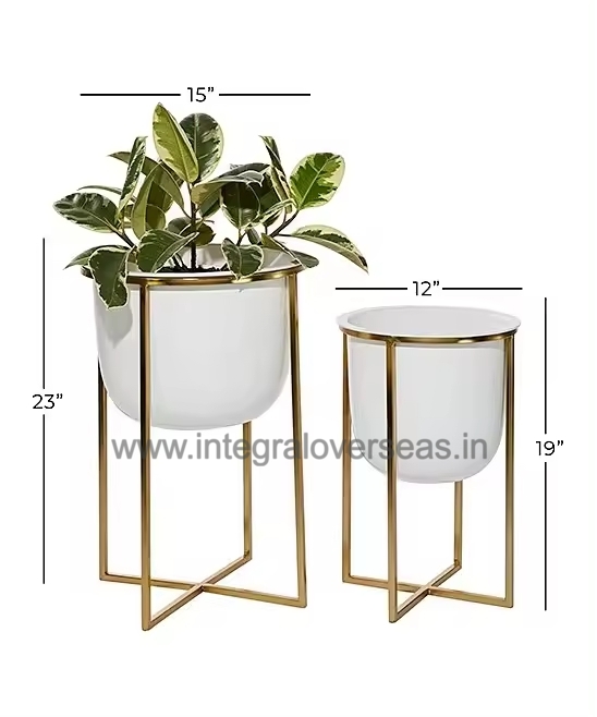 Metal White Planter