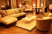 L Shaped Sofa, Coffee Italia C-Table, Puffy Chairs