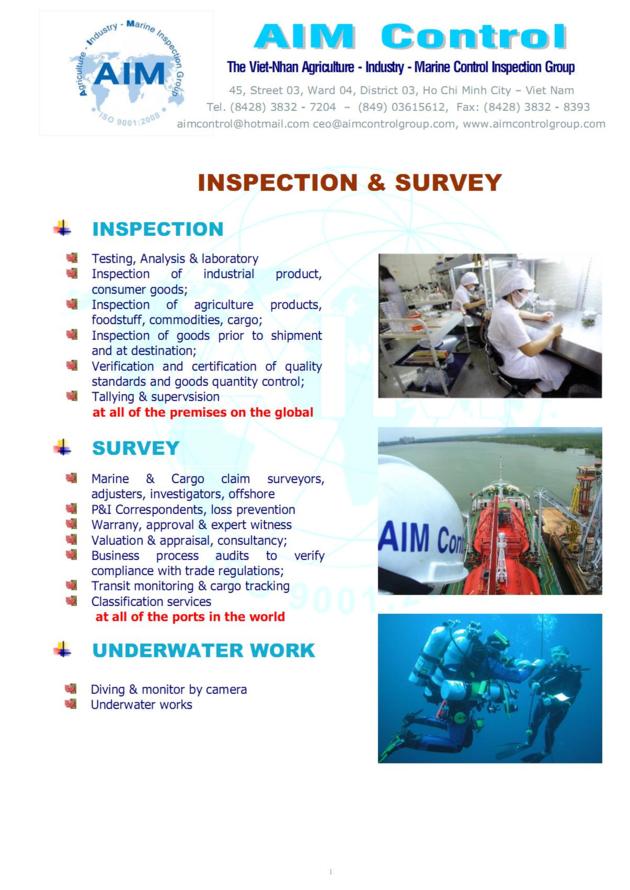 "Inspectors Surveyors Consultants Divers and Tally Clerk"