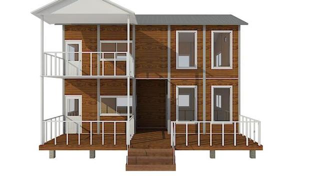 large two floor pre-assembled steel dwellings