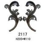 wrought iron cast steel flower leaves, spears, finials,
