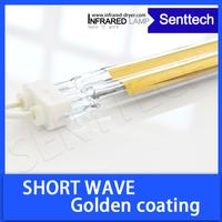 Short wave infrared heating lamp with golden coating