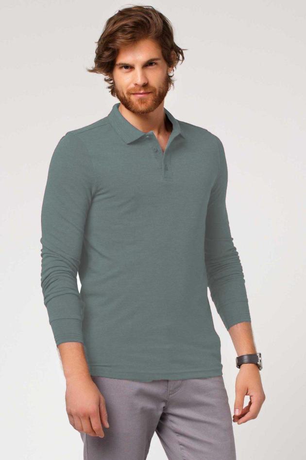 Long Sleeve Polo Collar Thsirt