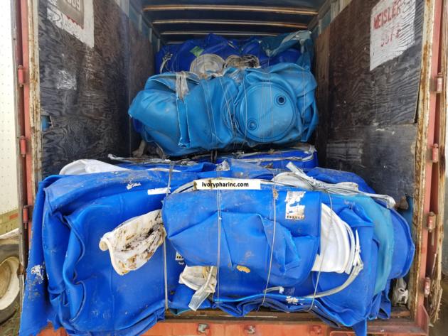 HDPE drum scrap bale for sale, blue regrind, pipe 100 regrind, crates, IBC tote, HDPE scrap sale
