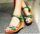 woman's fashion sandals, cowhide footwear, 