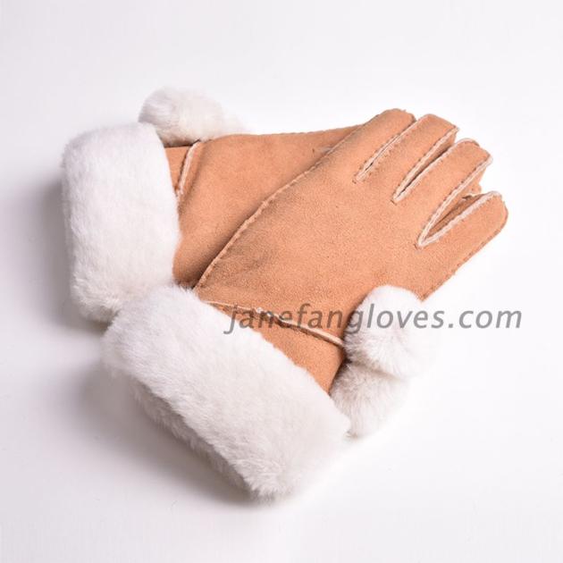 Ladies genuine sheepskin hand stitched sheepskin glove