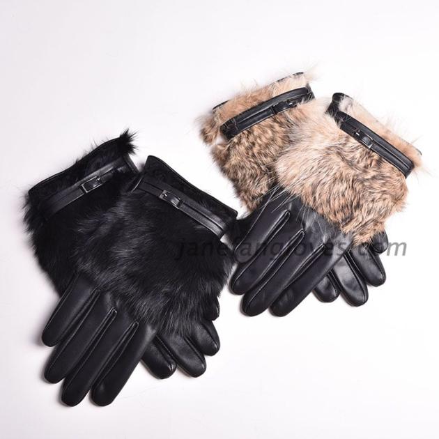 Women's 100% real sheepskin leather gloves lady winter warm fashion gloves
