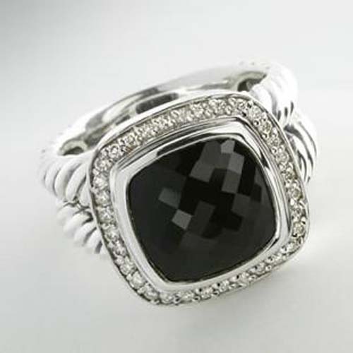David Yurman Sterling Silver Jewelry 11mm Black Onyx Albion Ring Gemstone Jewelry