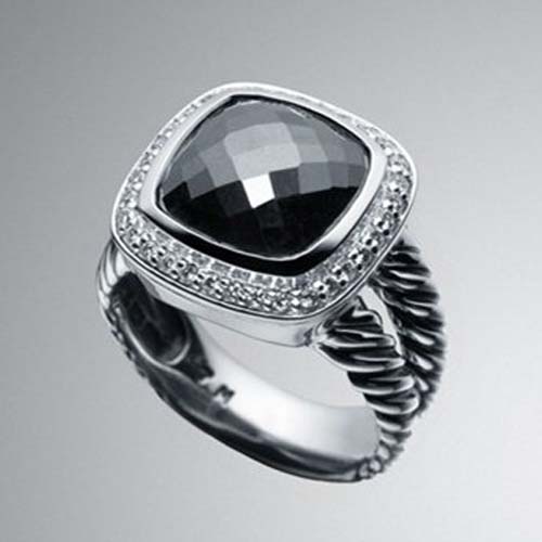 David Yurman 925 Silver Jewelry 11mm Hematite Albion Ring Fashion Silver Jewelry