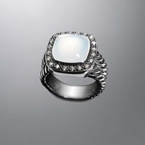David Yurman 925 Silver Jewelry 11mm Moon Quartz Moonlight Ice Ring Diamond Fashion Jewelry