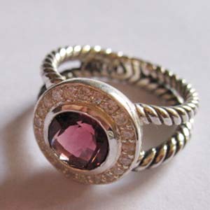 David Yurman 925 Silver Jewelry 8mm Amethyst Petite Albion Ring Brand Jewelry
