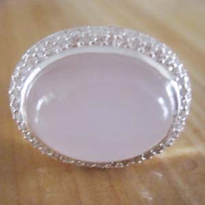 David Yurman Sterling Silver Jewelry Oval Rose Quartz Ring Fashion Women Charm Ring