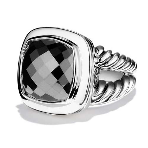 David Yurman Sterling Silver Jewelry 14mm Albion Ring with Hematine