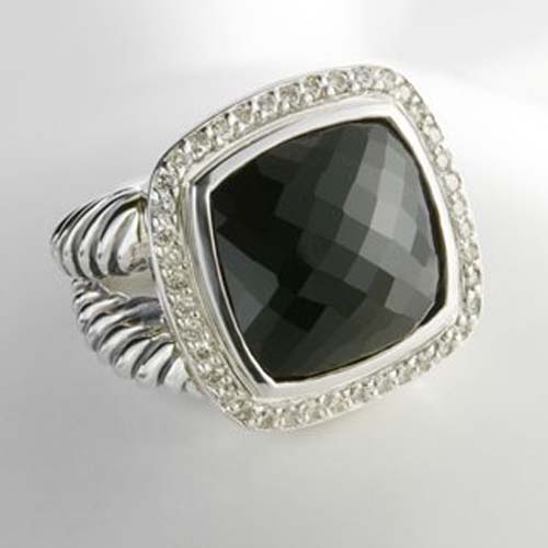 David Yurman Sterling Silver Jewelry 14mm Black Onyx Albion Ring Fashion Women Jewelry