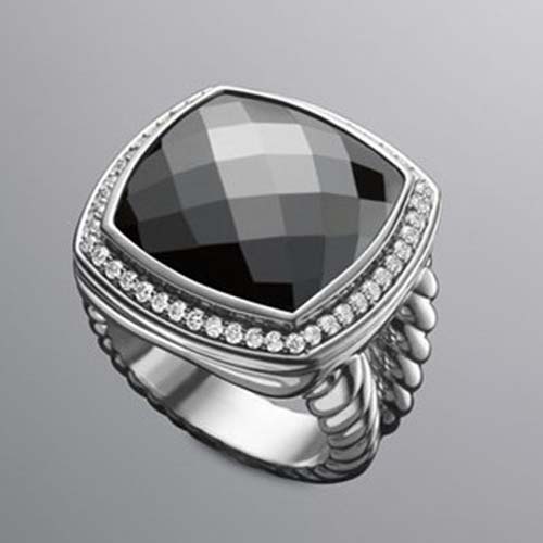David Yurman Sterling Silver Jewelry 17mm Hematite Albion Ring Fashion Diamond Jewelry