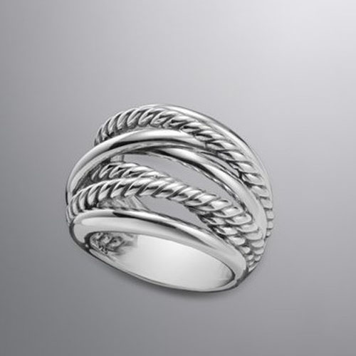 David Yurman Sterling Silver Jewelry Crossover Collection Ring Women Fashion Jewelry