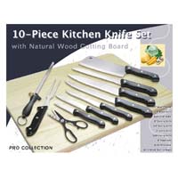 10pc Knife Set w/Cutting Board