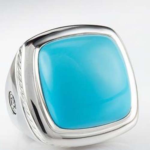 David Yurman Sterling Silver Jewelry 20mm Turquoise Albion Ring Brand Jewelry