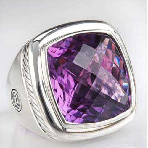 David Yurman Sterling Silver Jewelry 20mm Amethyst Albion Ring Women Jewelry
