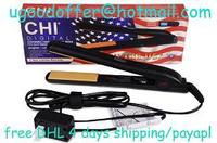 Wholesale Chi Digital Black/nano blue Ceramic Flat Iron 1', paypal and DHL delivery