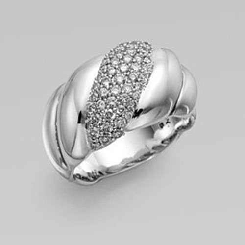 David Yurman Diamond Sterling Silver Cable Ring Gematone Jewelry