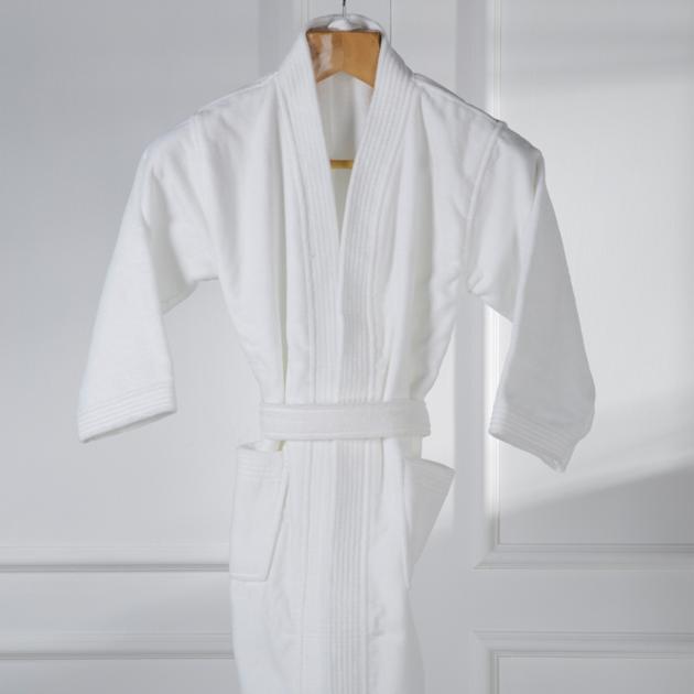 Eliya Wholesale 100% Cotton Bathrobe White Terry Towelling Hotel Bathrobe