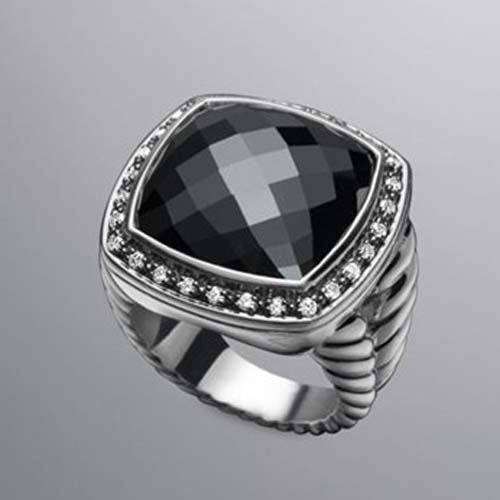 David Yurman Sterling Silver Jewelry 17mm Hematite Moonlight Ice Ring Women Jewelry