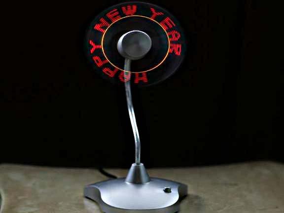 USB Desktop Programable LED Message Fan