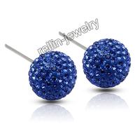 swarovski crystal ball studs,925 silver studs,fashion studs
