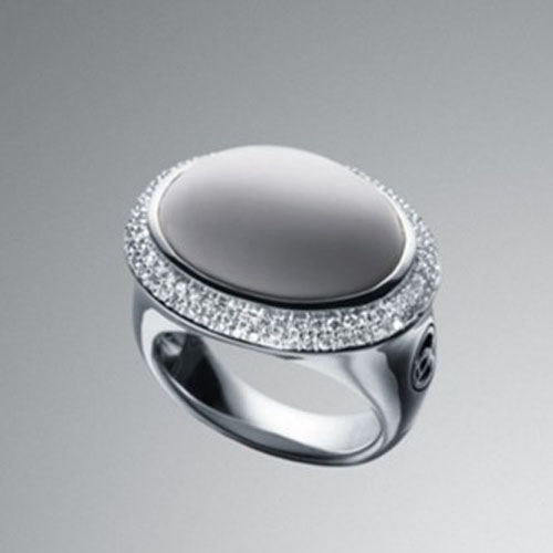 David Yurman Sterling Silver Jewelry White Agate Signature Oval Ring Women Charm Jewelry
