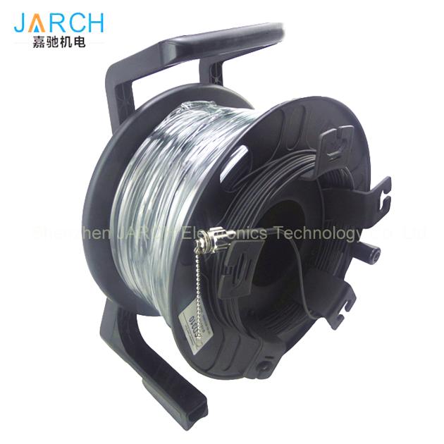 Heavy-Duty Single-Mode Fiber Optic Cable Reel with ODC Connector on Winding Drum