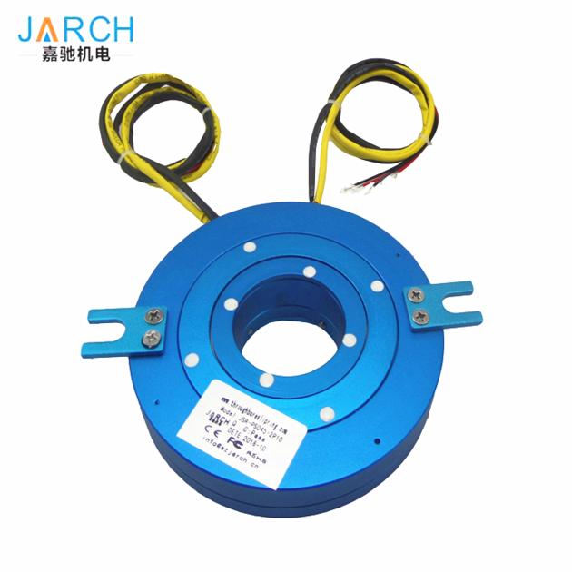 Flat through bore slip ring flanges pancake slipring