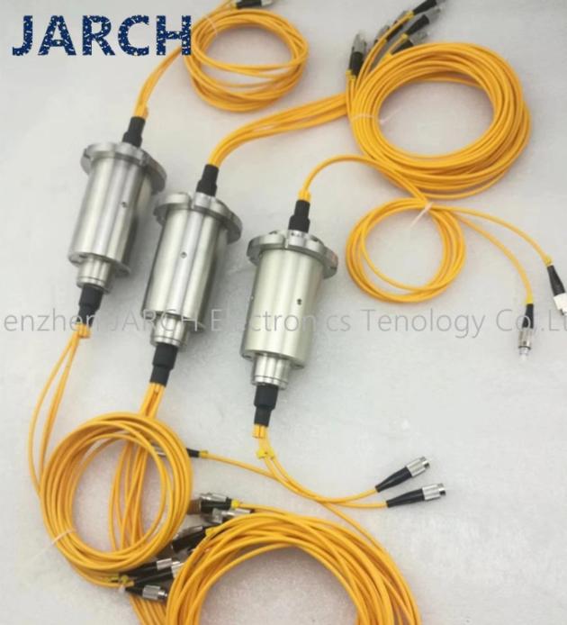 Single multi channel optional FORJ fiber optic rotary joint connect fiber rotary slip ring 