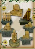 fountains and lamp,clock,ornament,frame
