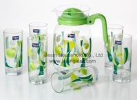 Jesin Glass Tea Set with heat transfer printing