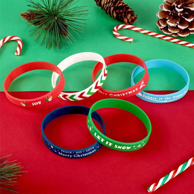 Christmas theme carnival party promotion gift silicone wrist band sports bracelet