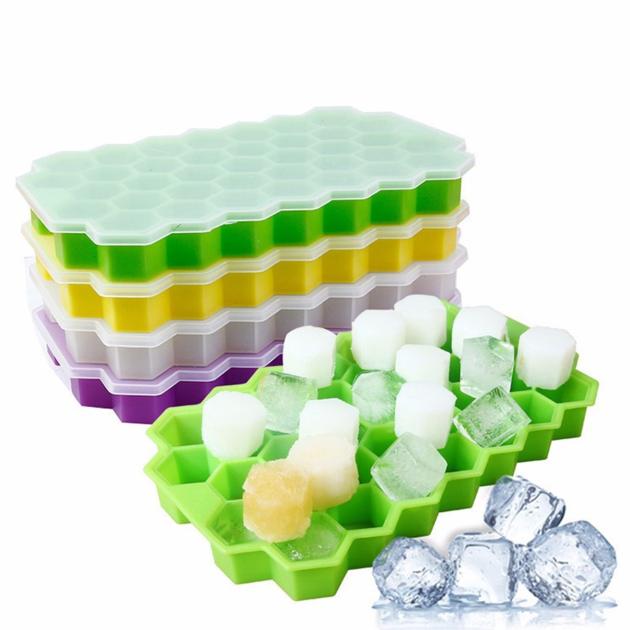 Hot selling Custom large ice Tray With Lid Silicone Baby Food Storage case Ice Cube Tray silicone Wi