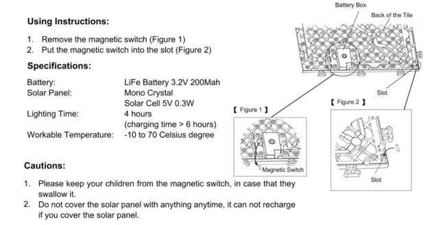 Outdoor Solar Light WPC Interlocking Tile