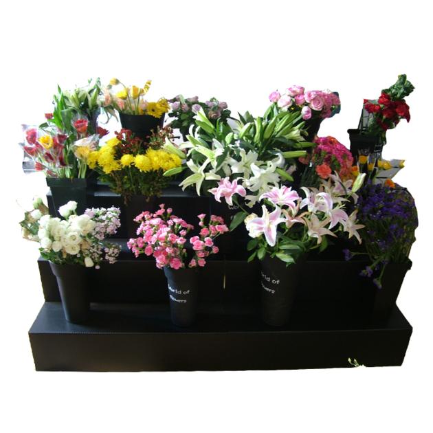 PP Floral Flower Display Stand 3 Or 4 Steps Rigid Lightweight Waterproof
