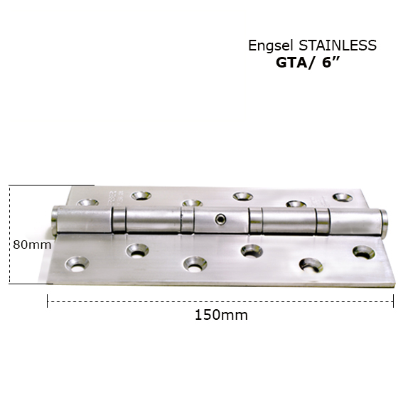 More safely Standard hinge GTA 6" x 3" x 3mm 4BB SS hinge with holes