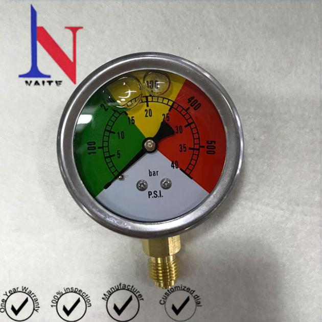 63mm Crimped Ring Bezel Glycerin Pressure Gauge