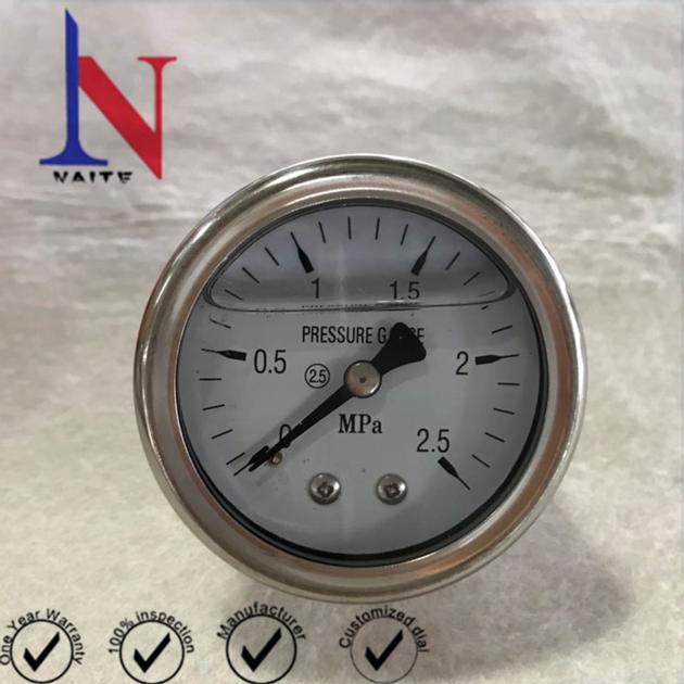 Simple 2.5Mpa Dial Face Hydraulic Pressure Gauge