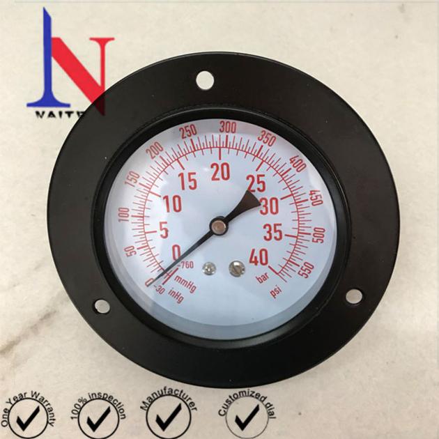 40Bar Carbon Steel Case Dual Pressure Scale Refrigerant Gauge