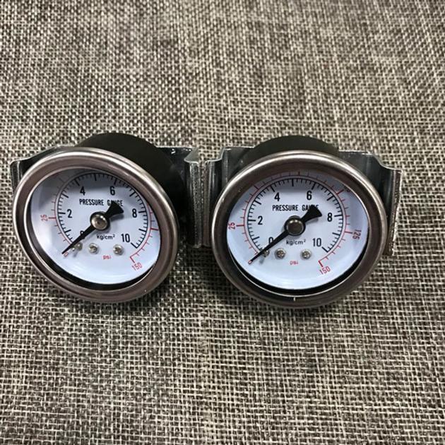 Black Steel Case Back Pressure Gauge