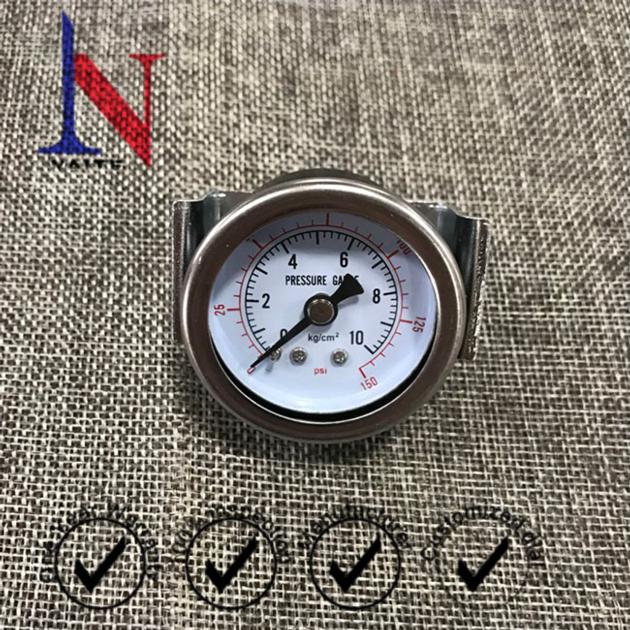 Black Steel Case Back Pressure Gauge