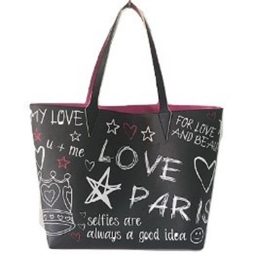 Graffiti Imprint PU Leather Handbag