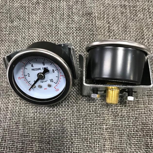 Black Steel Case Back Pressure Gauge